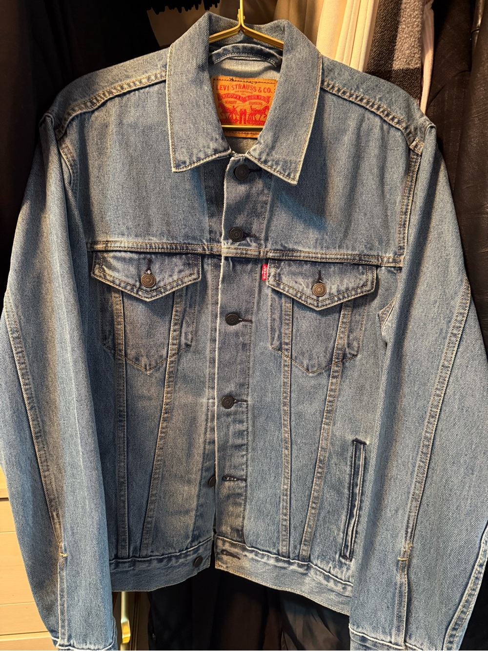 Levi's Light Blue Denim Trucker Jacket with Chest Pockets